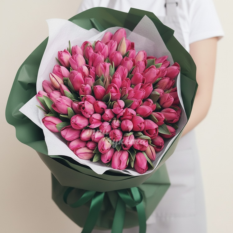 101 розовый тюльпан