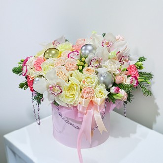 Цветы на новый год в коробке