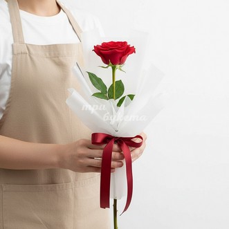 Мини-букет из красной розы
