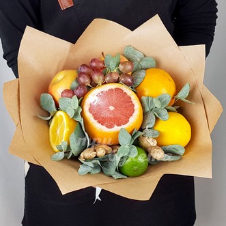 Букет из цитрусов и яблок Букет из цитрусов и яблок