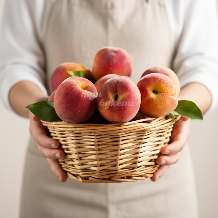 Фруктовая корзина с 17 персиками