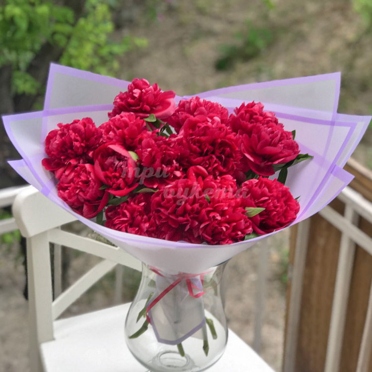 Букет из 15 пионов Рут Клэй