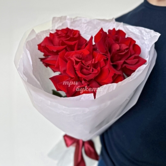 Монобукет красных французских роз XXS